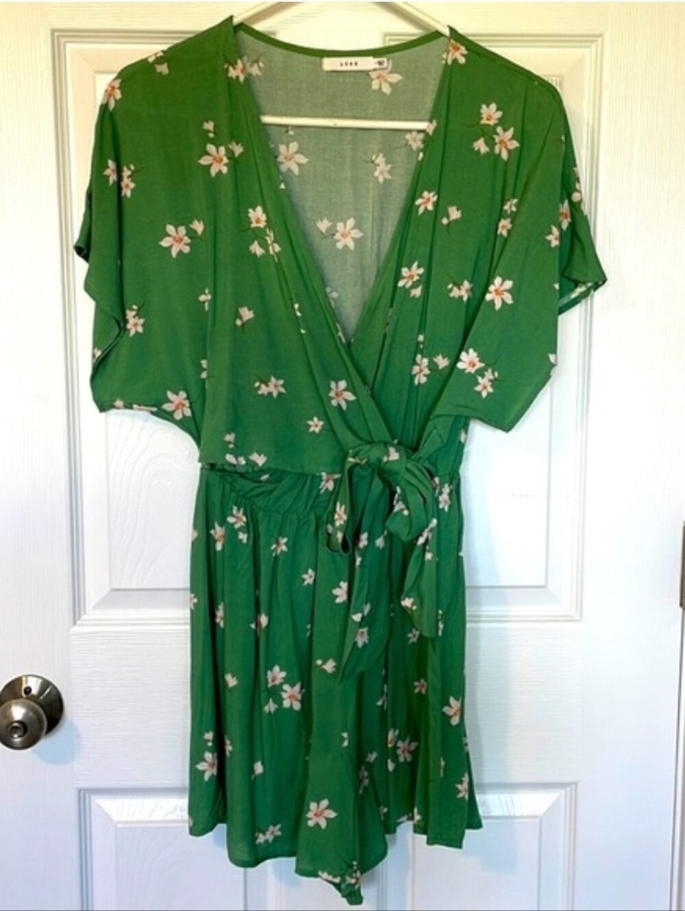 Lush green flower romper Size L